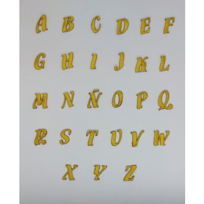 Letras bordadas termoadhesivas doradas (2,5cm-5cm)