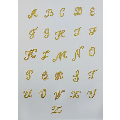Letras bordadas termoadhesivas doradas (2,5 - 4 cm)