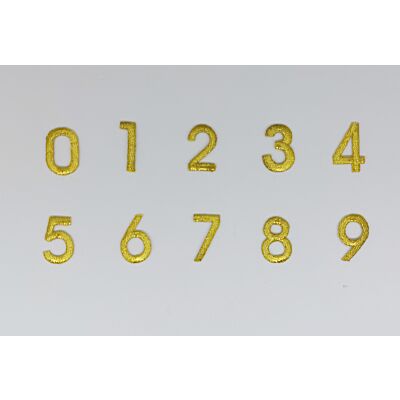 Números bordados oro (2,5-3 cm)