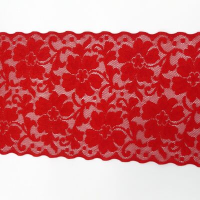 Encaje de nylon elástico(10 cm) Rojo