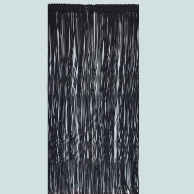 Fleco de seda fino Negro (50 cm)