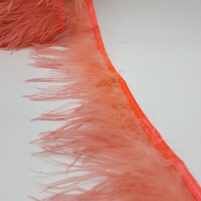 Fleco de Plumas de Avestruz y gallo naranja (10 cm)