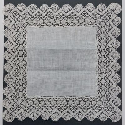 Pañuelo blanco auténtico encaje de Bruselas (25x24cm)