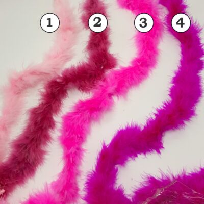 Plumas Marabú por metros tonos rosa (3.5cm)