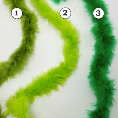 Plumas Marabú por metros tonos verde (3.5cm)