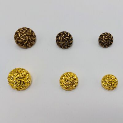 Botón joya metalizado de plástico oro y bronce (nº 24-28-32)